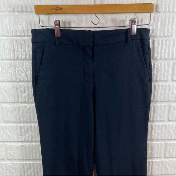 Kit and Ace Navy Stretch Wool Cashmere Silk Straight Slim Trousers Navy 4 - Picture 2 of 6